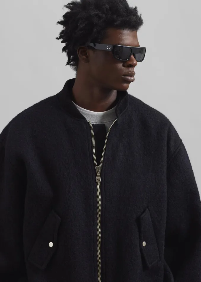 The Frankie Shop Outerwear Astra Wool Bomber Jacket 8211 Black 8211 Men