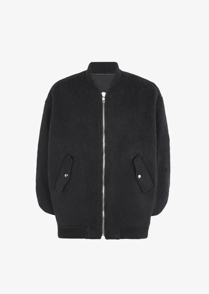 The Frankie Shop Outerwear Astra Wool Bomber Jacket 8211 Black 8211 Men