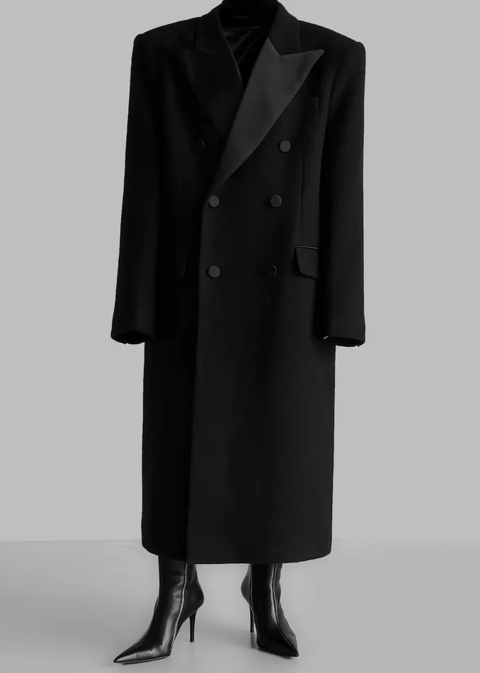 The Frankie Shop Outerwear Bryce Oversized Coat 8211 Black 8211 Women