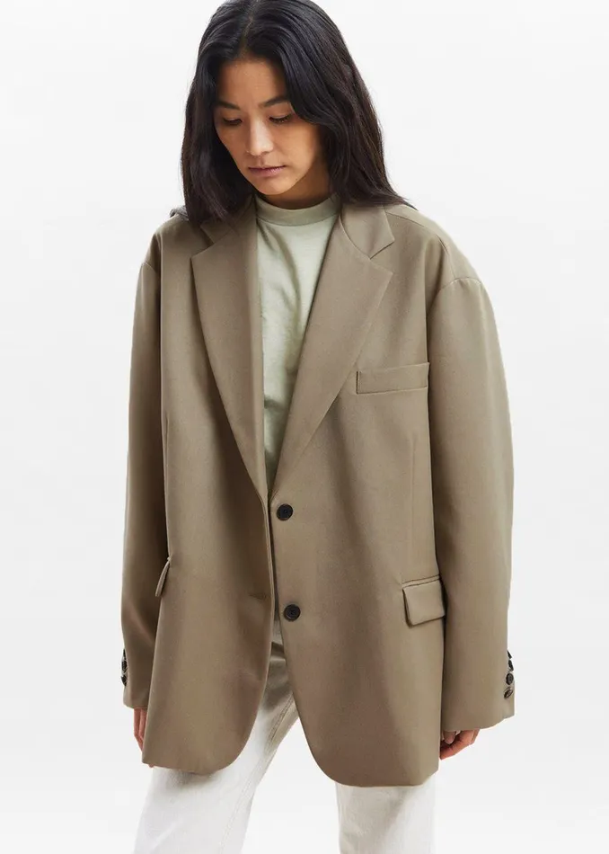 The Frankie Shop Outerwear Frankie Oversized Boyfriend Blazer 8211 Desert Taupe 8211 Women