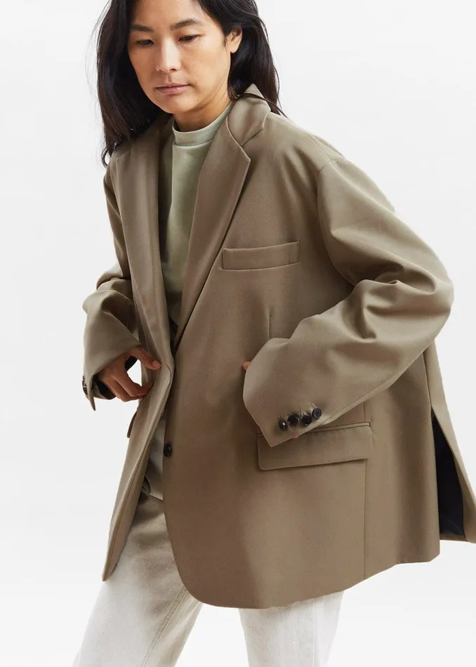 The Frankie Shop Outerwear Frankie Oversized Boyfriend Blazer 8211 Desert Taupe 8211 Women