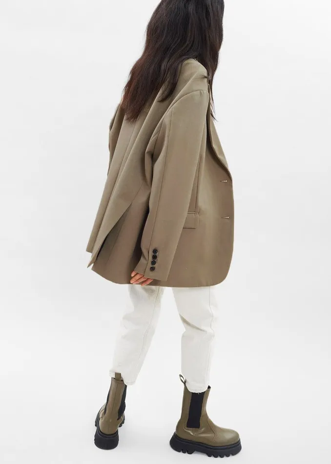 The Frankie Shop Outerwear Frankie Oversized Boyfriend Blazer 8211 Desert Taupe 8211 Women