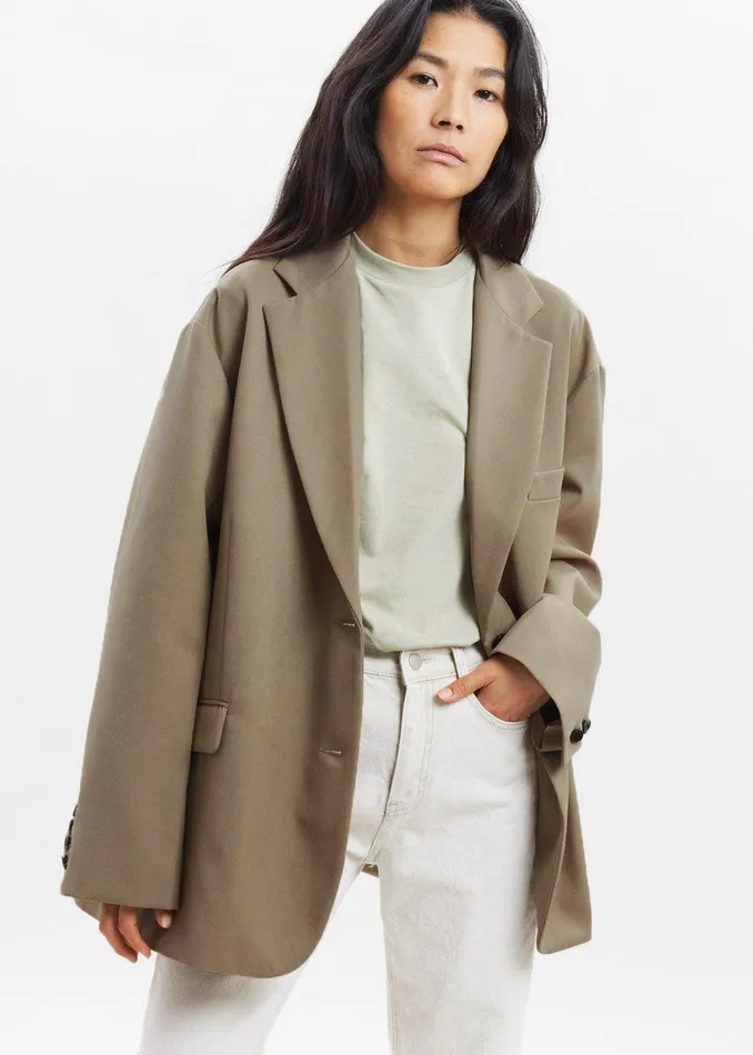 The Frankie Shop Outerwear Frankie Oversized Boyfriend Blazer 8211 Desert Taupe 8211 Women