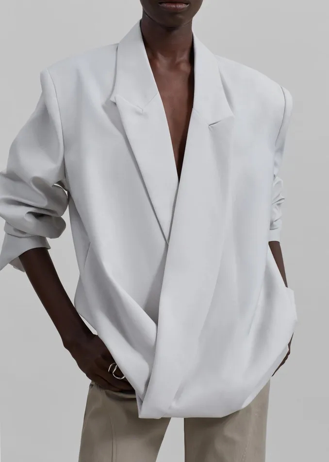 The Frankie Shop Outerwear Geneva Wrap Blazer 8211 Grey 8211 Women