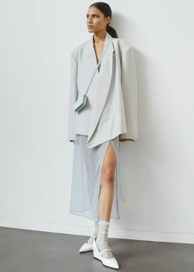 The Frankie Shop Outerwear Geneva Wrap Blazer 8211 Grey 8211 Women