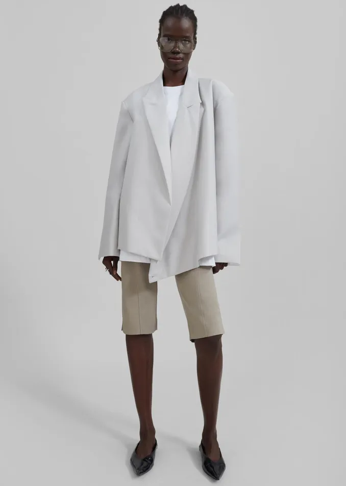 The Frankie Shop Outerwear Geneva Wrap Blazer 8211 Grey 8211 Women