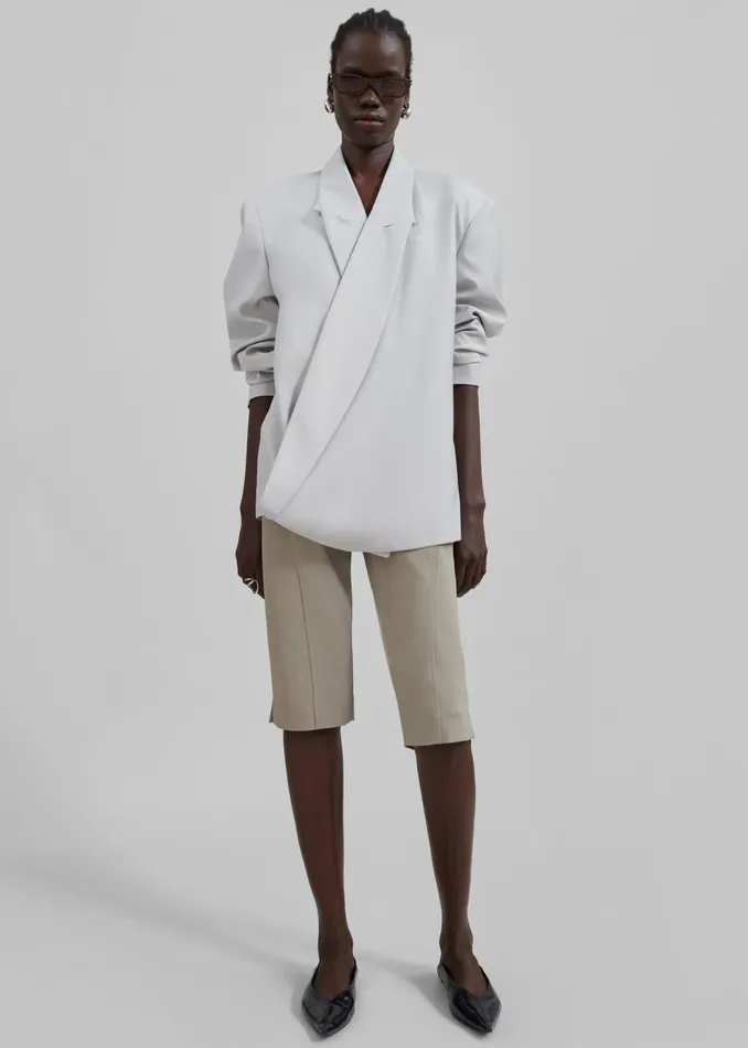 The Frankie Shop Outerwear Geneva Wrap Blazer 8211 Grey 8211 Women