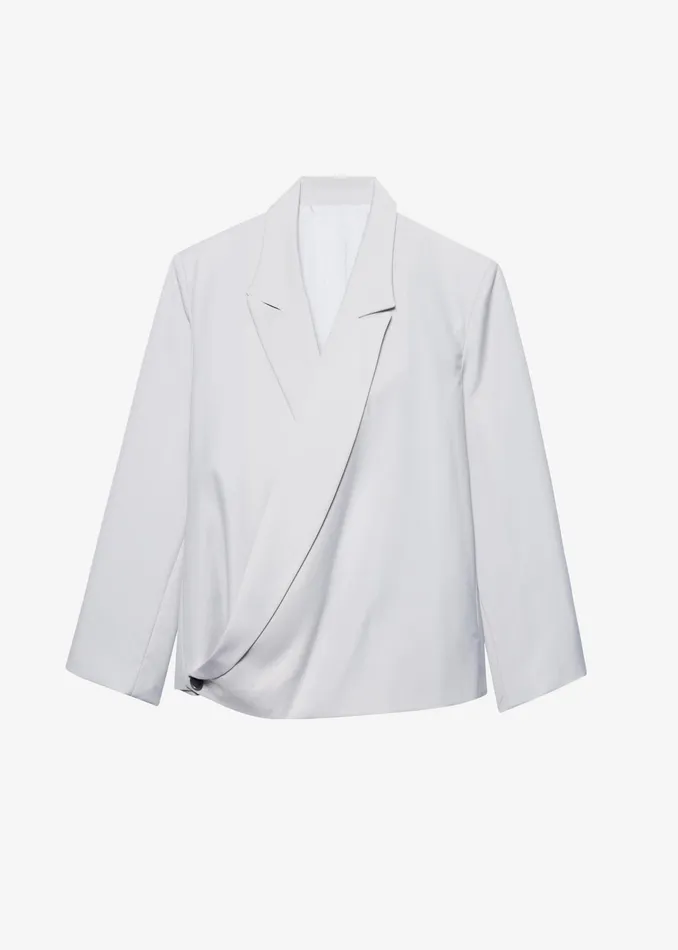 The Frankie Shop Outerwear Geneva Wrap Blazer 8211 Grey 8211 Women