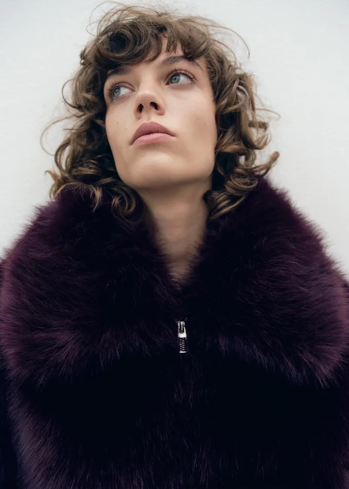 The Frankie Shop Outerwear Hope Faux Fur Jacket 8211 Plum 8211 Women