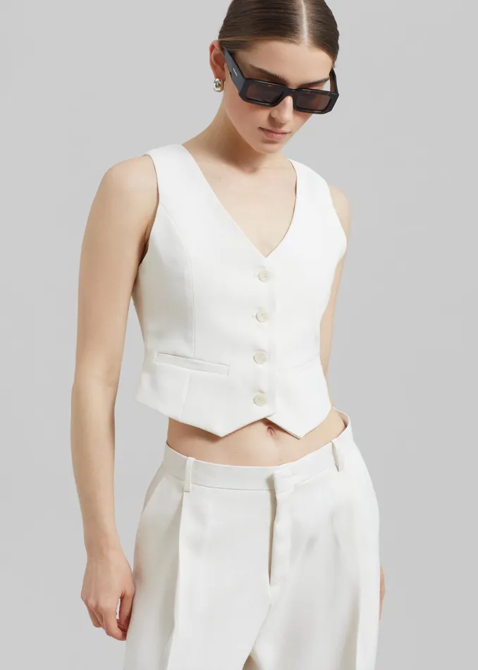 The Frankie Shop Outerwear Indio Vest 8211 Off White 8211 Women