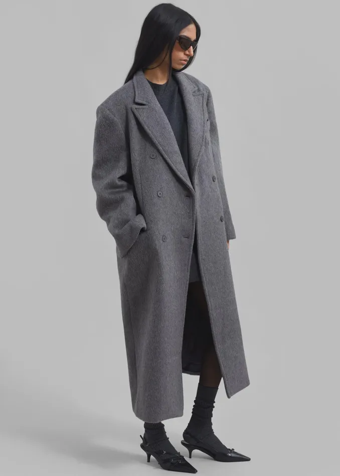 The Frankie Shop Outerwear Jordan Wool Coat 8211 Grey 8211 Women