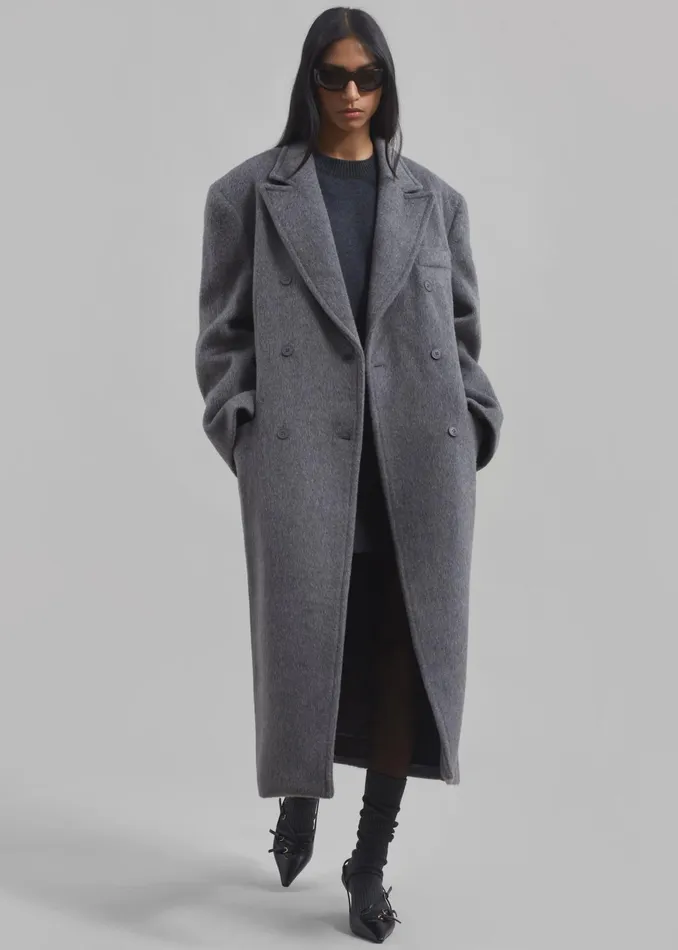 The Frankie Shop Outerwear Jordan Wool Coat 8211 Grey 8211 Women