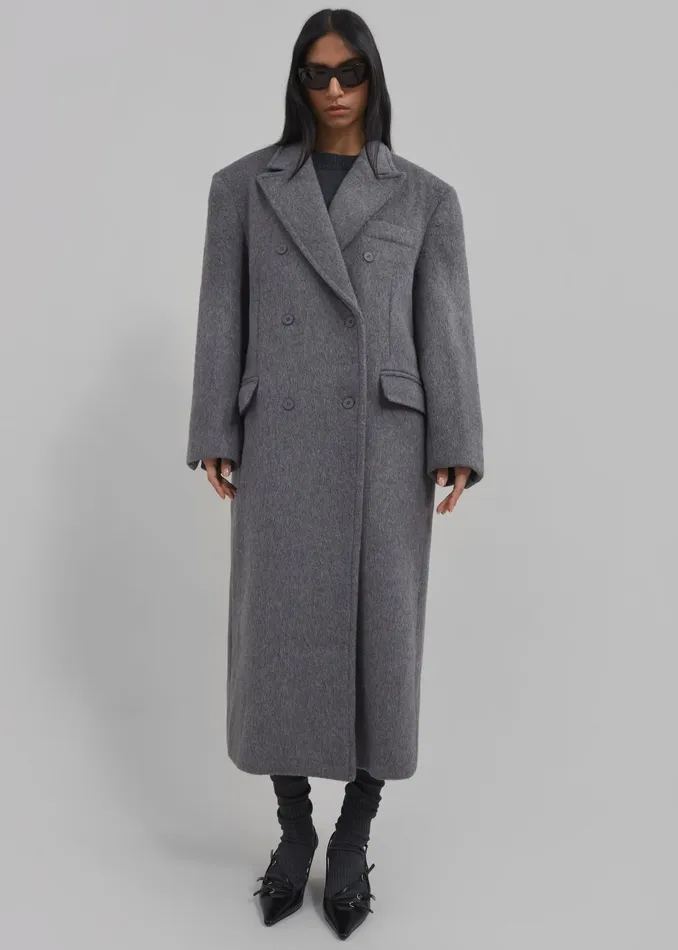 The Frankie Shop Outerwear Jordan Wool Coat 8211 Grey 8211 Women