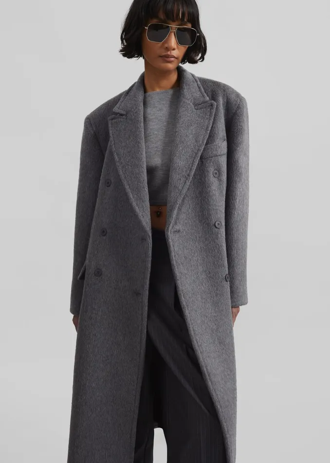 The Frankie Shop Outerwear Jordan Wool Coat 8211 Grey 8211 Women