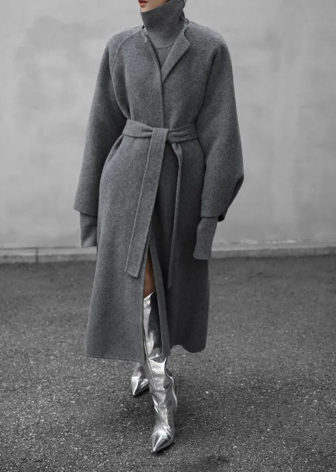 The Frankie Shop Outerwear Leon Wool Coat 8211 Grey 8211 Women