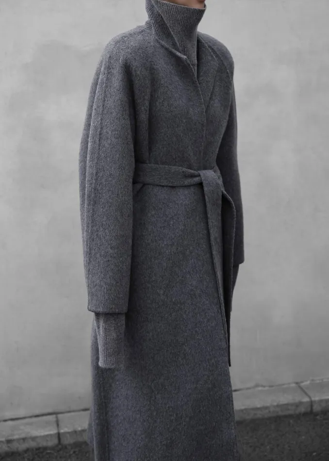 The Frankie Shop Outerwear Leon Wool Coat 8211 Grey 8211 Women