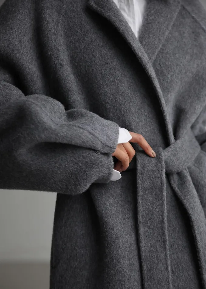 The Frankie Shop Outerwear Leon Wool Coat 8211 Grey 8211 Women