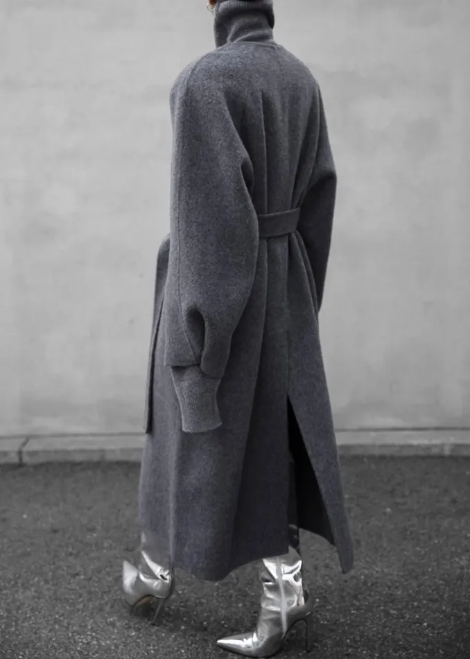 The Frankie Shop Outerwear Leon Wool Coat 8211 Grey 8211 Women
