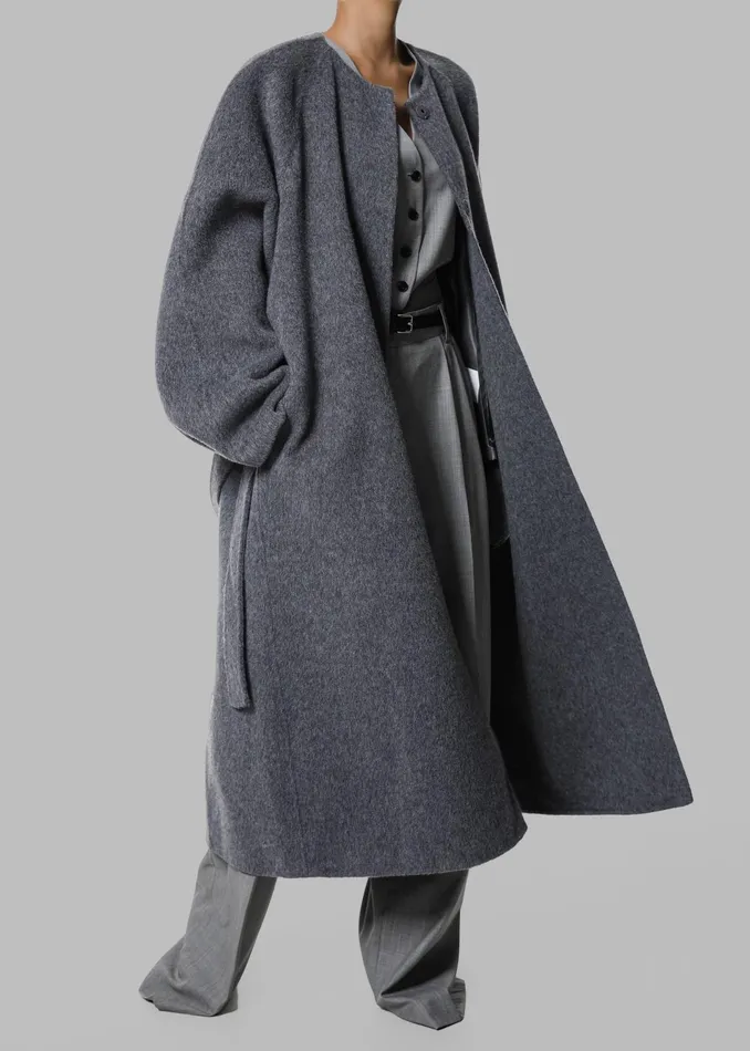 The Frankie Shop Outerwear Leon Wool Coat 8211 Grey 8211 Women