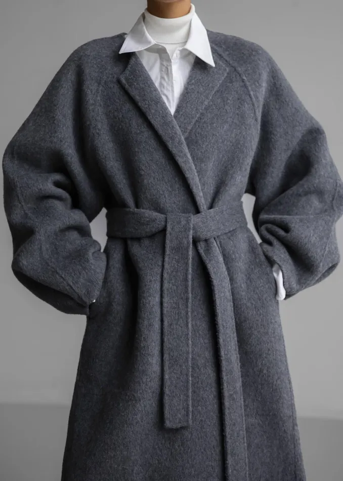 The Frankie Shop Outerwear Leon Wool Coat 8211 Grey 8211 Women
