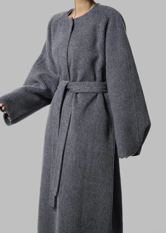The Frankie Shop Outerwear Leon Wool Coat 8211 Grey 8211 Women