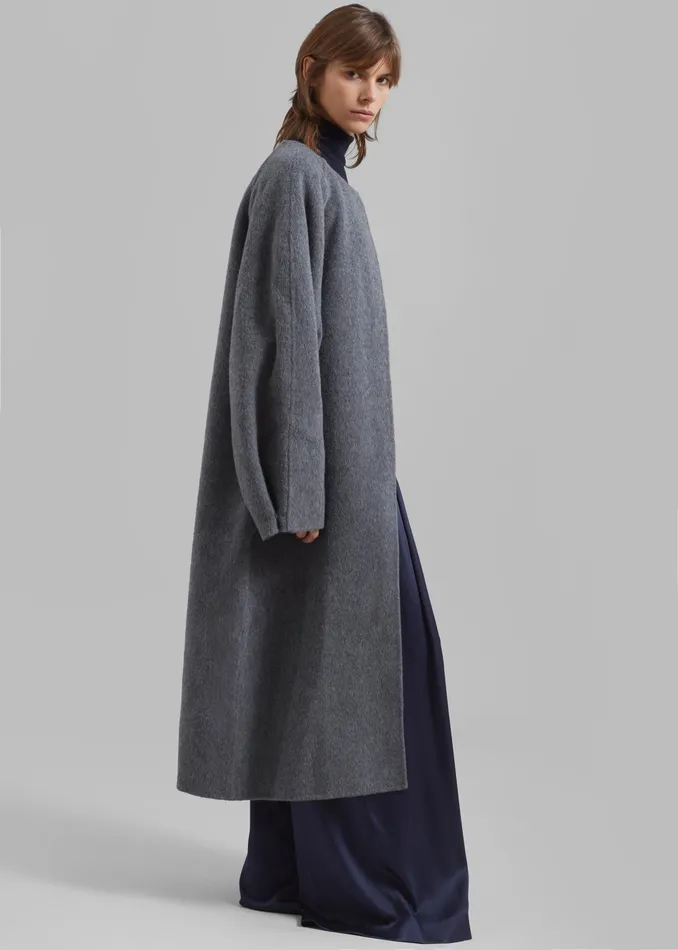 The Frankie Shop Outerwear Leon Wool Coat 8211 Grey 8211 Women