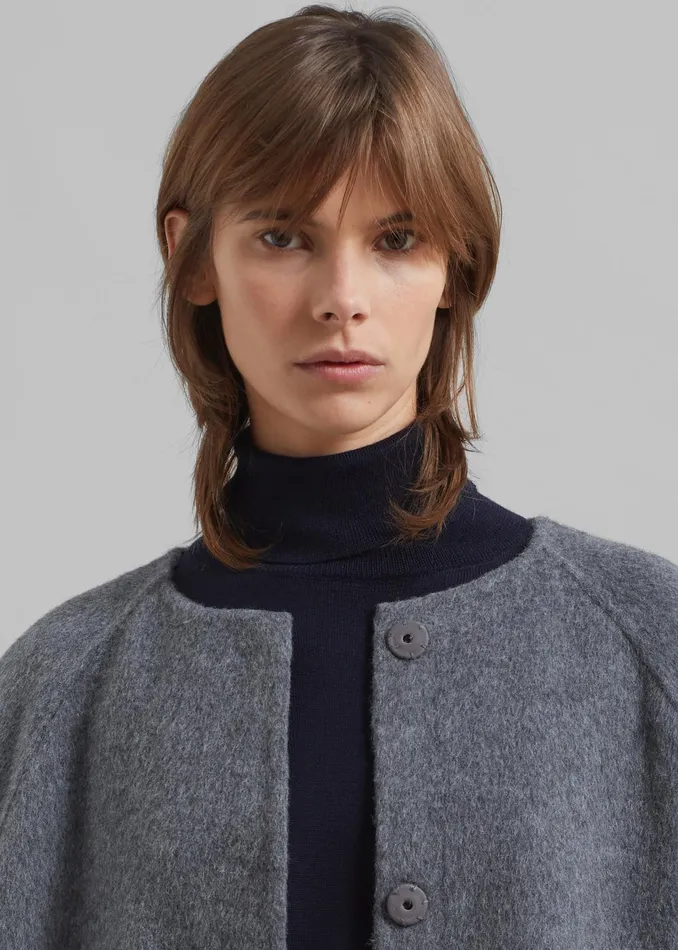 The Frankie Shop Outerwear Leon Wool Coat 8211 Grey 8211 Women