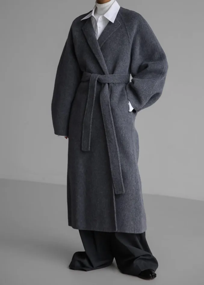 The Frankie Shop Outerwear Leon Wool Coat 8211 Grey 8211 Women
