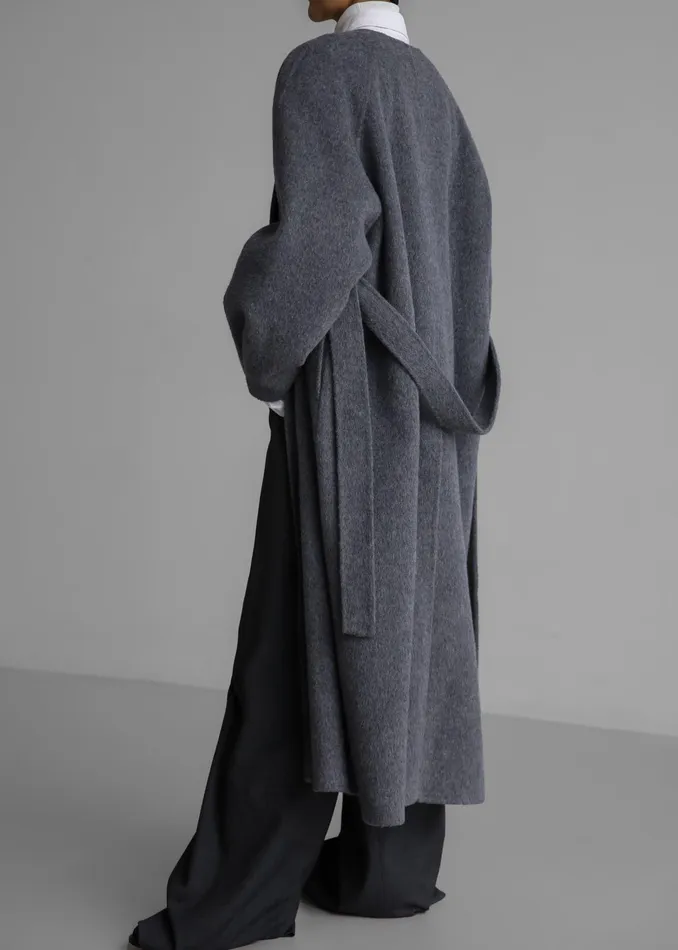 The Frankie Shop Outerwear Leon Wool Coat 8211 Grey 8211 Women