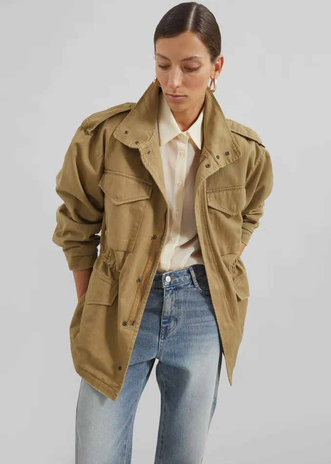 The Frankie Shop Outerwear Merano Cargo Jacket 8211 Beige 8211 Women
