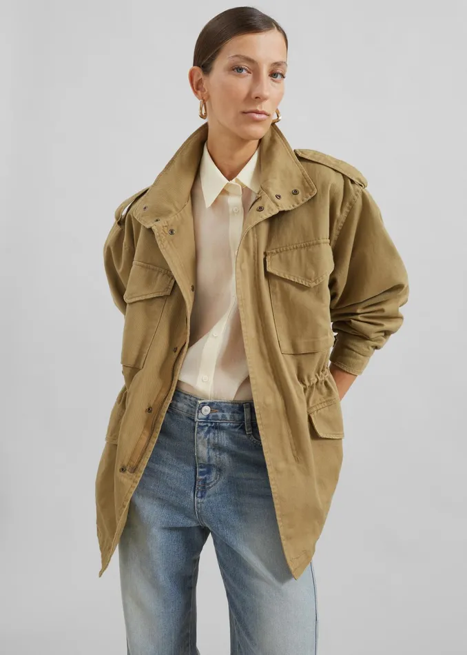 The Frankie Shop Outerwear Merano Cargo Jacket 8211 Beige 8211 Women