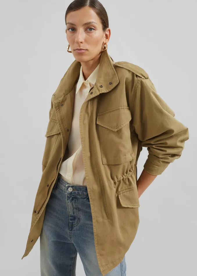 The Frankie Shop Outerwear Merano Cargo Jacket 8211 Beige 8211 Women