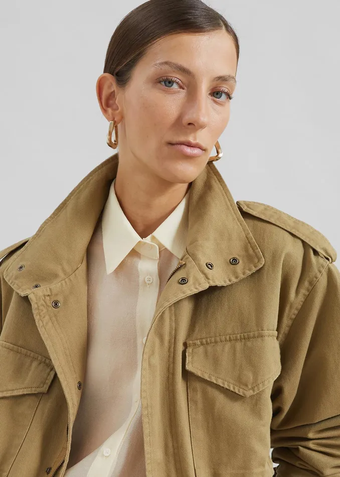 The Frankie Shop Outerwear Merano Cargo Jacket 8211 Beige 8211 Women