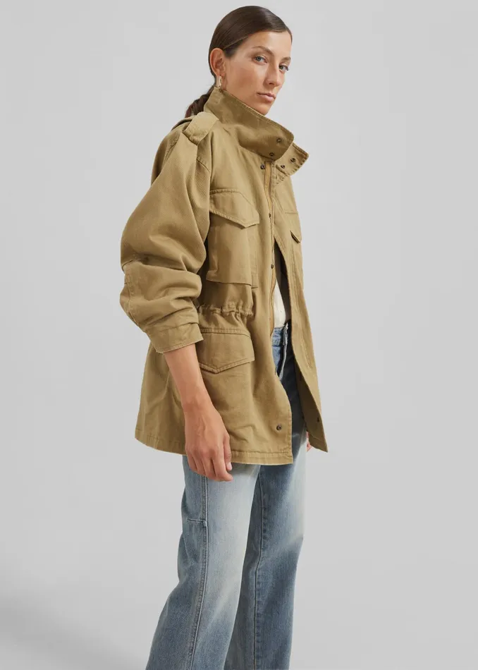 The Frankie Shop Outerwear Merano Cargo Jacket 8211 Beige 8211 Women