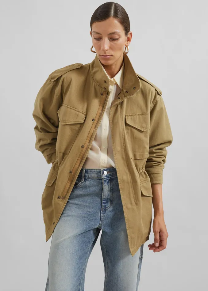 The Frankie Shop Outerwear Merano Cargo Jacket 8211 Beige 8211 Women