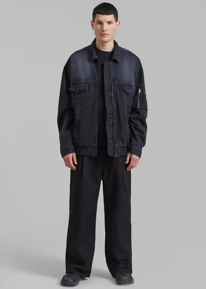The Frankie Shop Outerwear Nash Denim Jacket 8211 Black 8211 Men