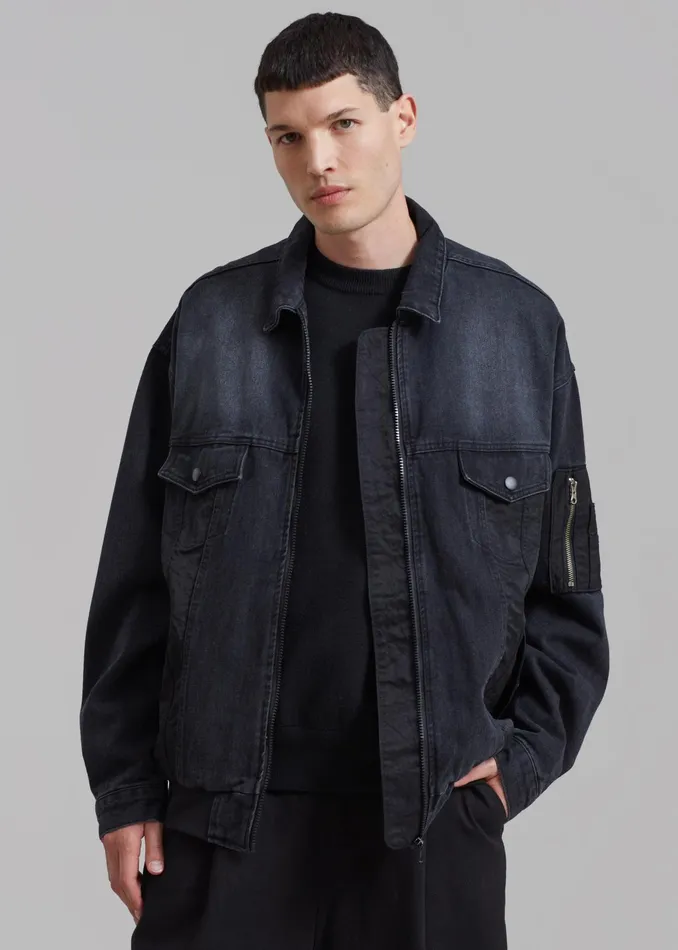 The Frankie Shop Outerwear Nash Denim Jacket 8211 Black 8211 Men