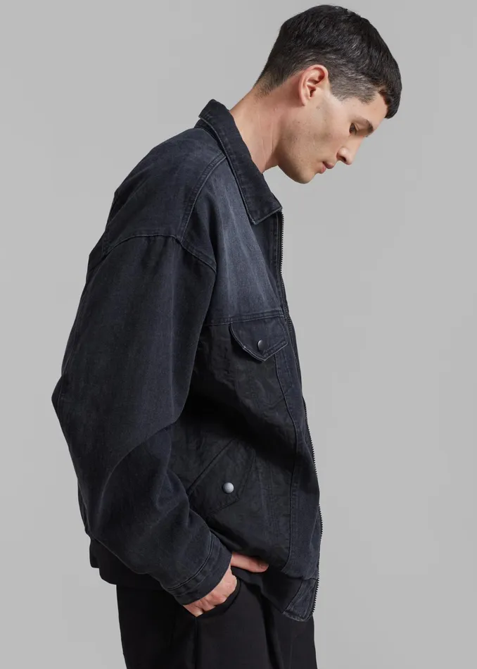 The Frankie Shop Outerwear Nash Denim Jacket 8211 Black 8211 Men