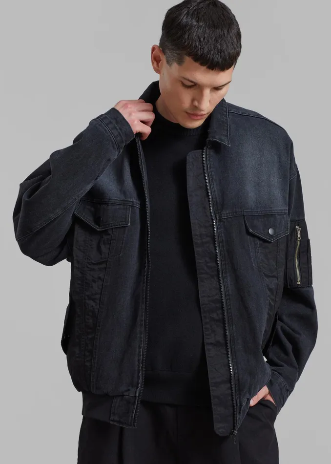 The Frankie Shop Outerwear Nash Denim Jacket 8211 Black 8211 Men