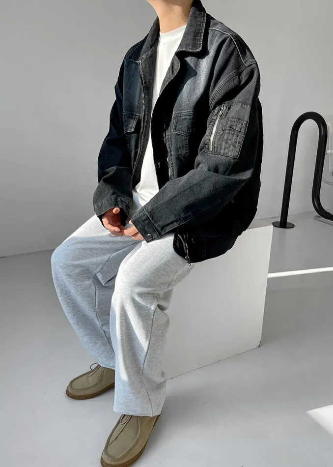 The Frankie Shop Outerwear Nash Denim Jacket 8211 Black 8211 Men