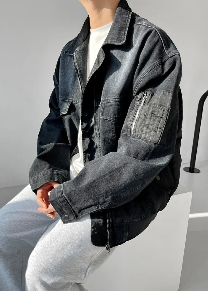 The Frankie Shop Outerwear Nash Denim Jacket 8211 Black 8211 Men