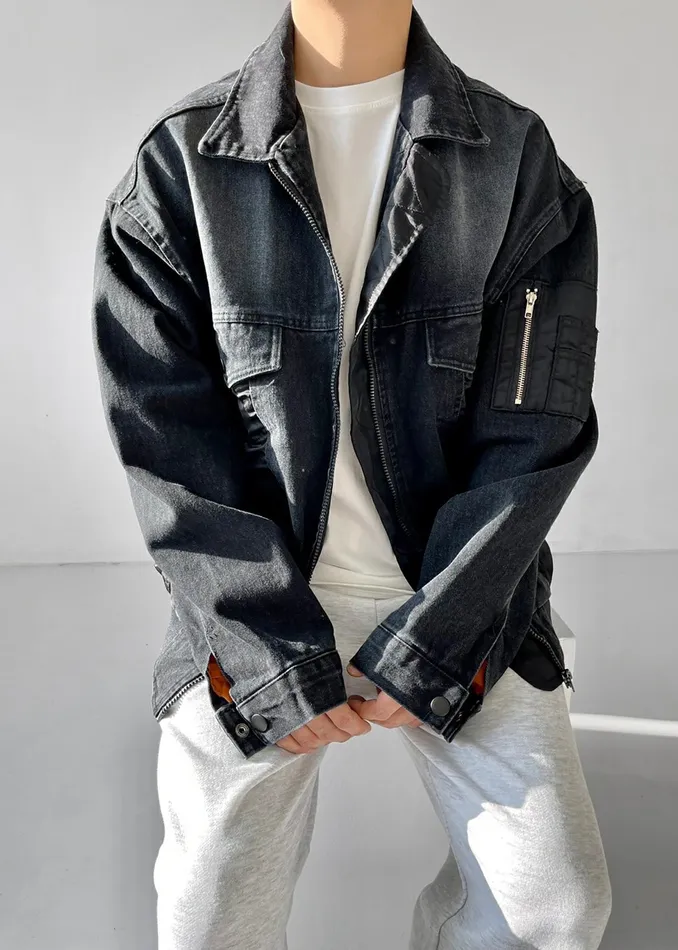 The Frankie Shop Outerwear Nash Denim Jacket 8211 Black 8211 Men
