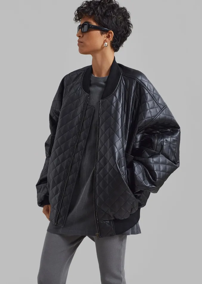 The Frankie Shop Outerwear Rosalia Quilted Jacket 8211 Black 8211 Women