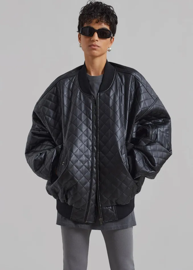 The Frankie Shop Outerwear Rosalia Quilted Jacket 8211 Black 8211 Women