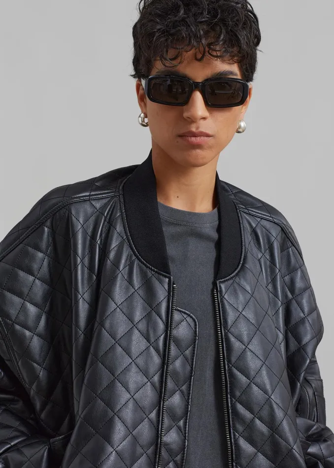 The Frankie Shop Outerwear Rosalia Quilted Jacket 8211 Black 8211 Women