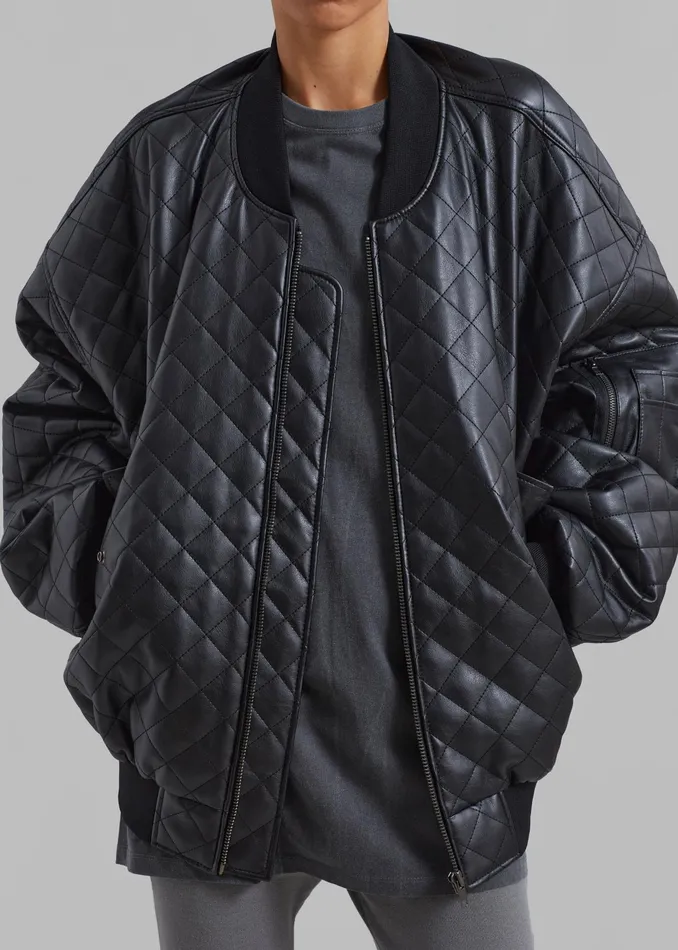 The Frankie Shop Outerwear Rosalia Quilted Jacket 8211 Black 8211 Women