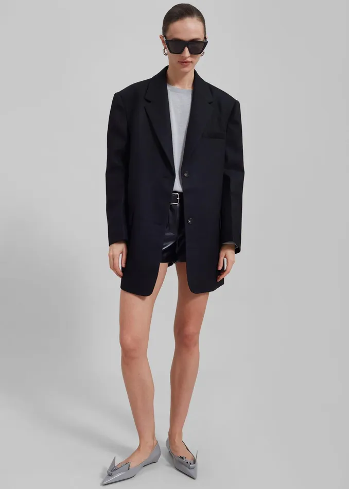 The Frankie Shop Outerwear Silas Oversized Wool Blazer 8211 Black 8211 Women