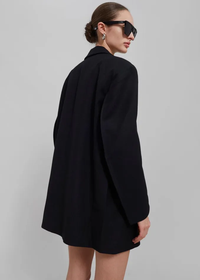 The Frankie Shop Outerwear Silas Oversized Wool Blazer 8211 Black 8211 Women