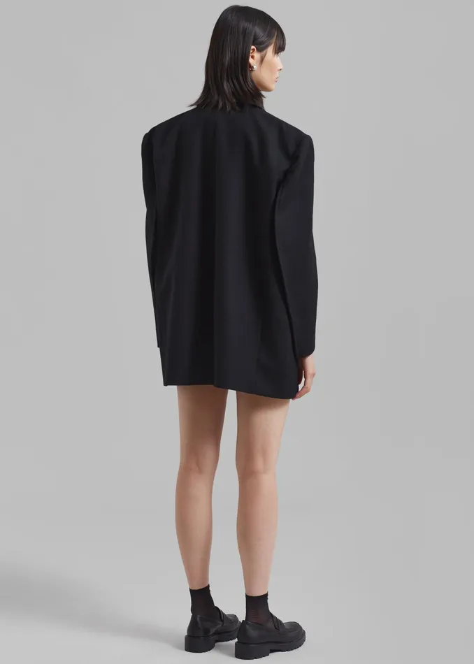 The Frankie Shop Outerwear Silas Oversized Wool Blazer 8211 Black 8211 Women