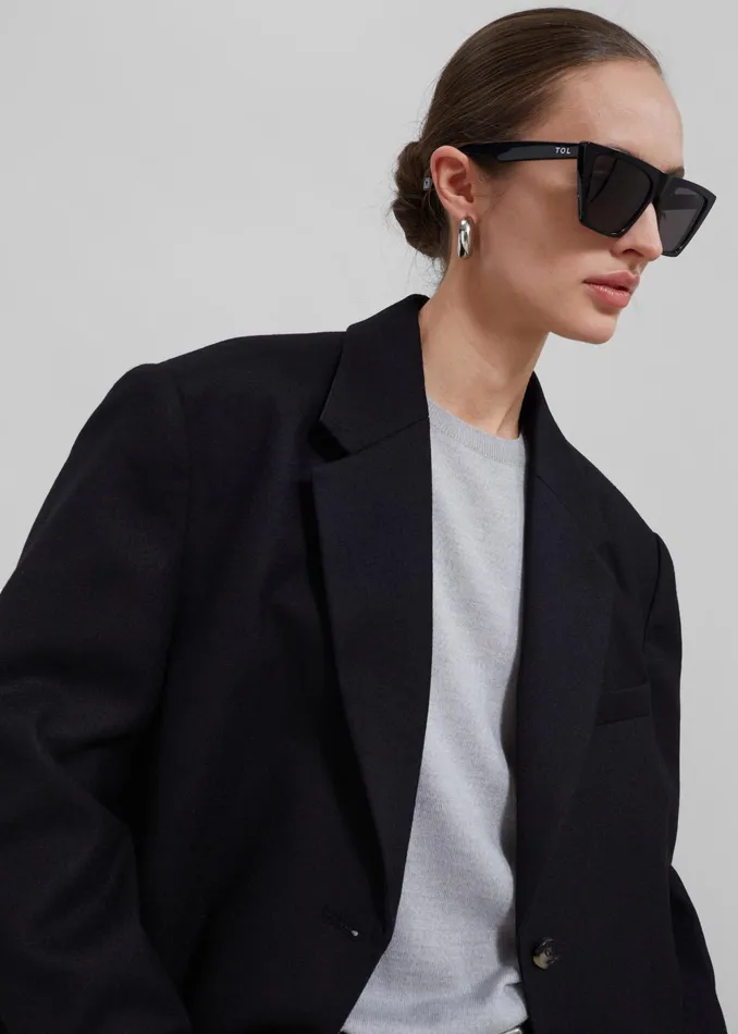 The Frankie Shop Outerwear Silas Oversized Wool Blazer 8211 Black 8211 Women